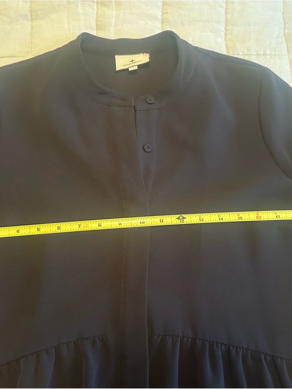 Tuckernuck Black Stretch Crepe Royal Shirt Dress Size Small, Half Sleeve - Picture 6 of 9